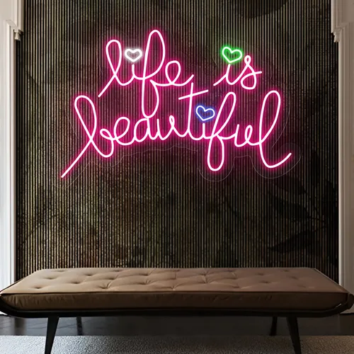 Life Is Beautiful Neon Sign - Custom Pro Prints