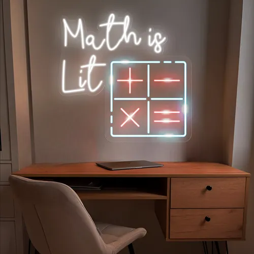 Math Is Lit Neon Sign - Custom Pro Prints