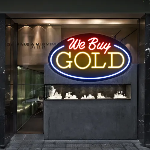 We Buy Gold Neon Sign - Custom Pro Prints