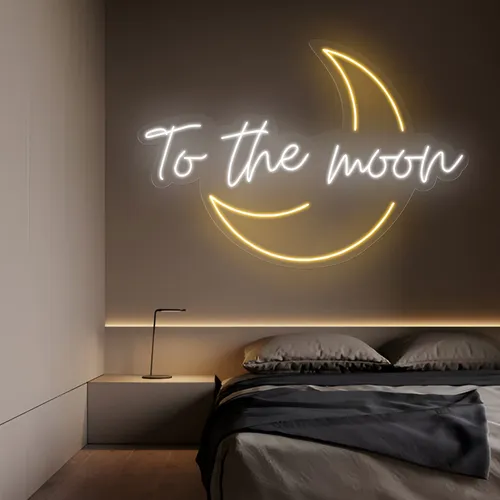 To The Moon Neon Sign - Custom Pro Prints