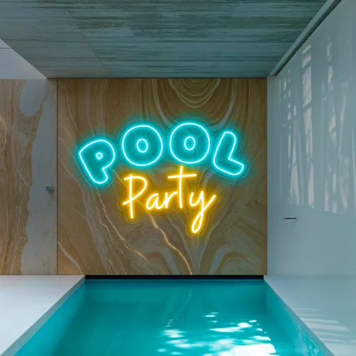 Pool Party Large Neon Sign - Custom Pro Prints