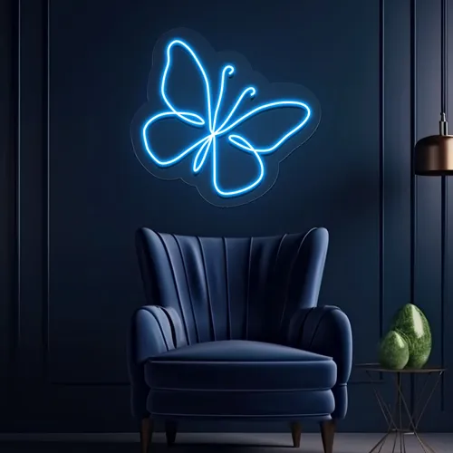 Scribble Butterfly Neon Sign - Custom Pro Prints