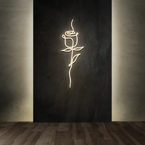 Calmly Scribble Rose Neon Sign - Custom Pro Prints