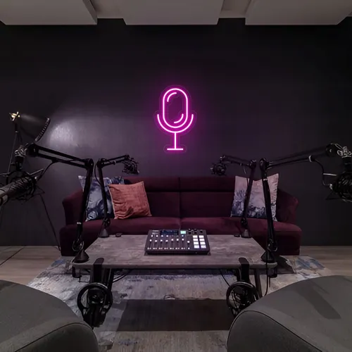Stream Microphone Neon Sign - Custom Pro Prints