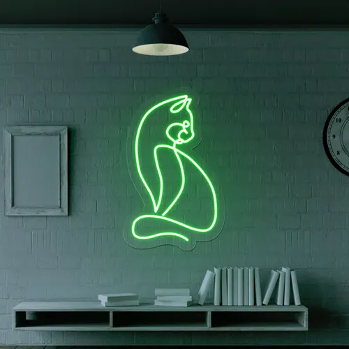 Scribble Cat Neon Sign - Custom Pro Prints