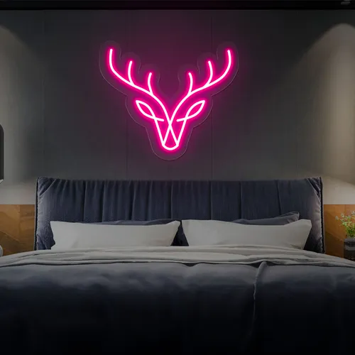 Abstract Deer Neon Sign - Custom Pro Prints