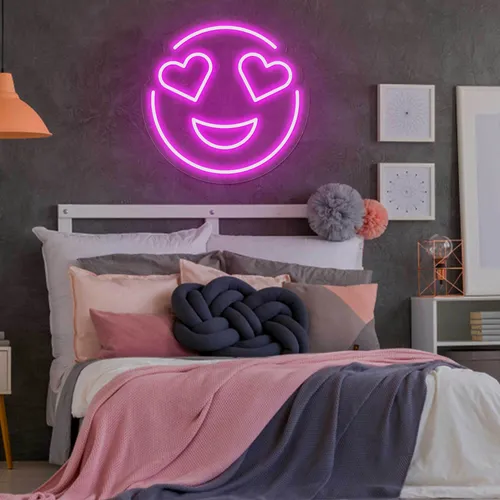 In Love Emoji Neon Sign - Custom Pro Prints