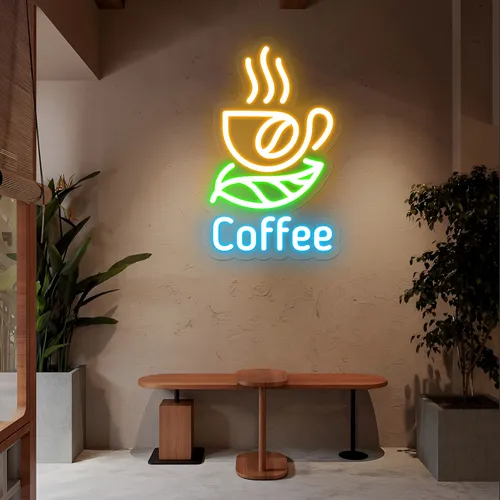 Café Glow Coffee Mug Neon Sign - Custom Pro Prints