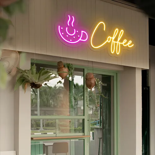 Donut Coffee Neon Sign - Custom Pro Prints