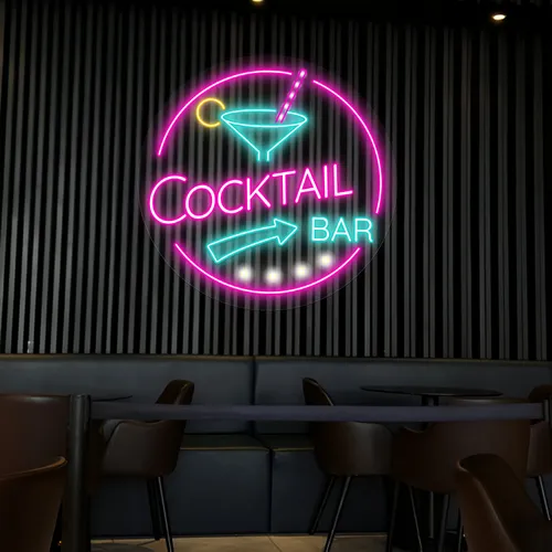 Radiant Cocktail Bar Neon Sign - Custom Pro Prints