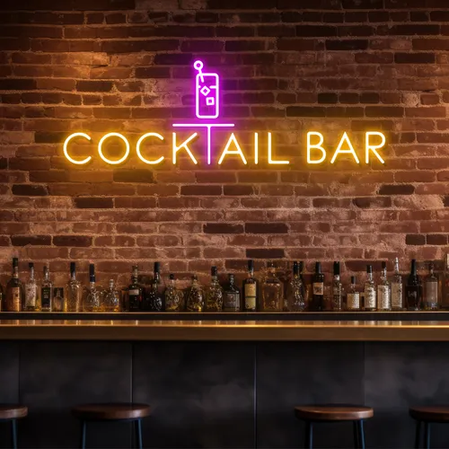 Bold Cocktail Bar Neon Sign - Custom Pro Prints