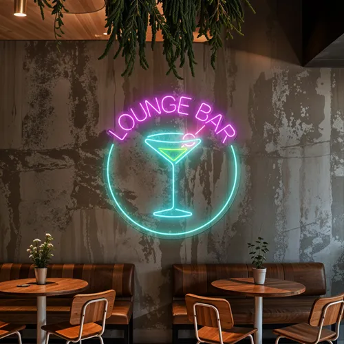 Martini Lounge Bar Neon Sign - Custom Pro Prints