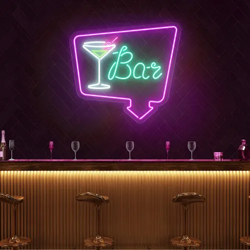 Chic Martini Bar Neon Sign - Custom Pro Prints