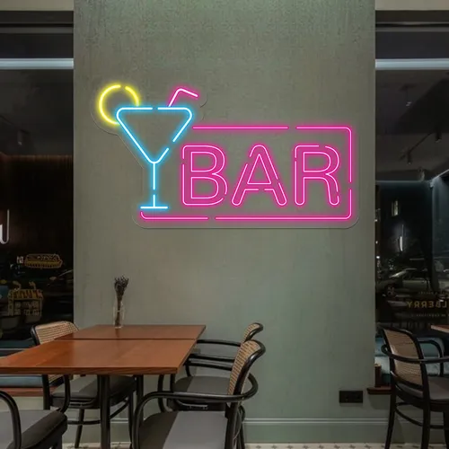 Vibrant Martini Neon Bar Sign - Custom Pro Prints