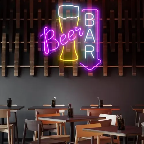 Lively Beer Glass Bar Neon Sign - Custom Pro Prints