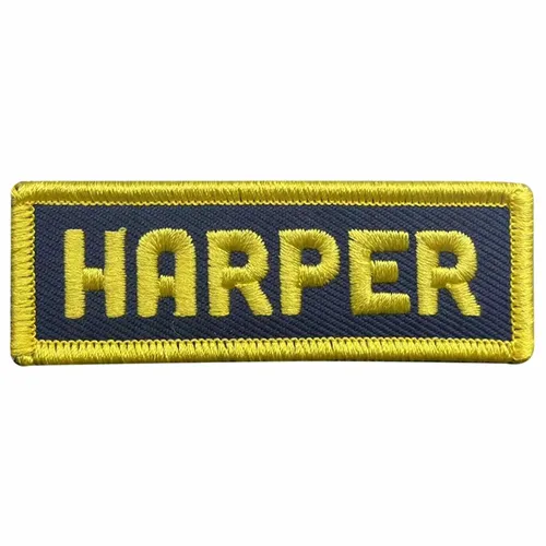 Yellow and Navy Harper Name Patch - Custom Pro Prints