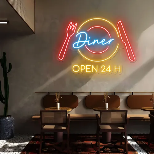 Neon Diner Sign - Custom Pro Prints