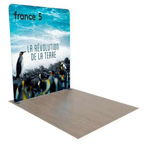 Présentoir rétroéclairé sur mesure en tissu tendu 2,4 m x 2,4 m - Imprint Now - FR