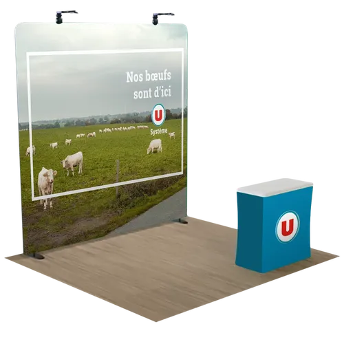 Présentoir d'exposition zippé en tissu tendu 3,1 m x 2,4 m - Imprint Now - FR