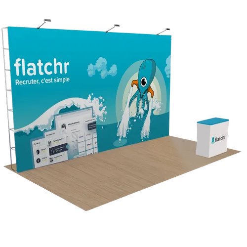 Présentoir Pop-Up personnalisé pour exposition commerciale 6,1 m x 3 m - Imprint Now - FR