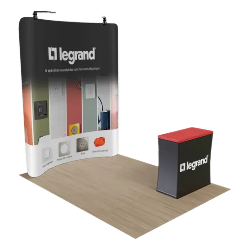 Présentoir zippé pour salon professionnel stand toile de fond  2,4 m x 2,4 m - Imprint Now - FR