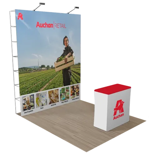 Présentoir Pop-Up personnalisé pour exposition commerciale 2,4 m x 2,4 m - Imprint Now - FR
