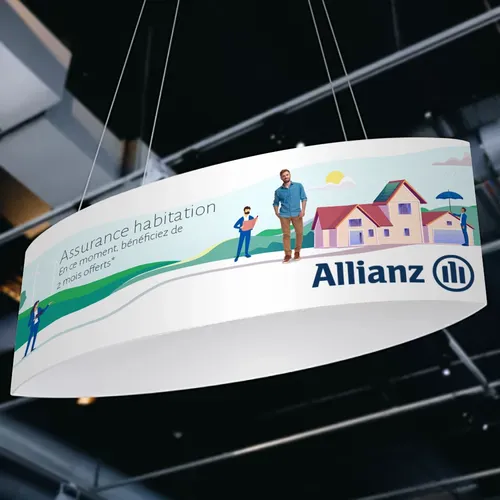 Bannière suspendue pour les salons professionnels, les centres commerciaux, les centres de congrès et les aéroports - Imprint Now - FR