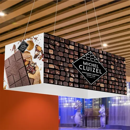 Bannière suspendue rectangulaire avec cadre en aluminium - Imprint Now - FR