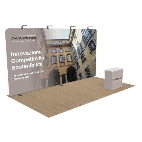 Espositore per fiere Zip Up personalizzato 6,1 x 3,1 m - Imprint Now - IT