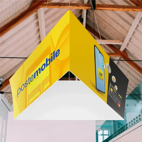 Insegne Sospese Personalizzate per Fiere - Triangolo Affusolato - Imprint Now - IT