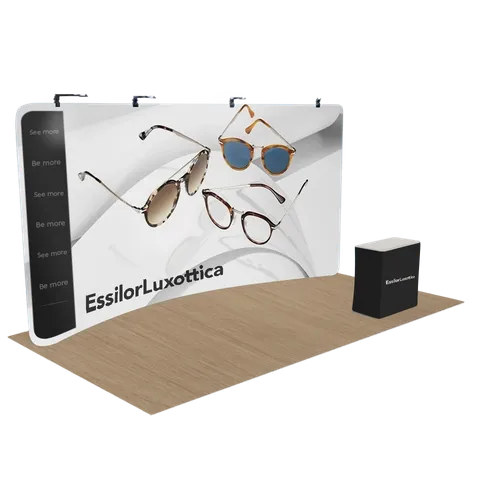 Espositore per Fiere con Zip Curvo Personalizzato 6,1 m x 2,4 m - Imprint Now - IT