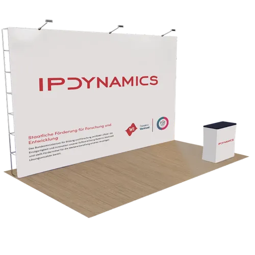 Individuelles Pop-Up Messedisplay 6,1 m x 3 m - Imprint Now - DE