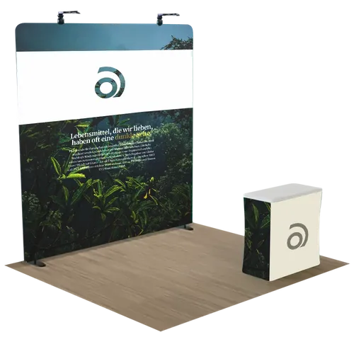 Individuelles Zip-Up Messe-Display Spannstoff 3,1 m x 2,4 m - Imprint Now - DE