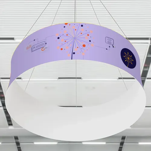 Individuelle Hängeschilder für Messestände - Kreis - Imprint Now - DE