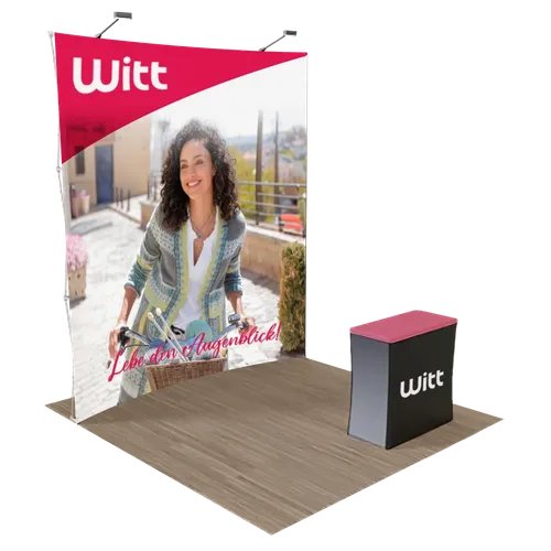Individuelles Gebogenes Pop-Up-Messedisplay 3 m x 3 m - Imprint Now - DE