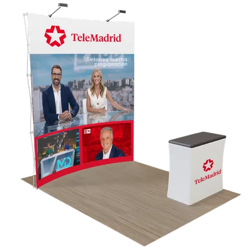 Expositor Pop Up Curvo 2,4 m x 2,4 m - Imprint Now - ES