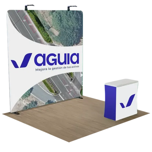 Expositor de Cremallera Personalizado Para Ferias y Exposiciones Tela Tensada 3,1 m x 2,4 m - Imprint Now - ES