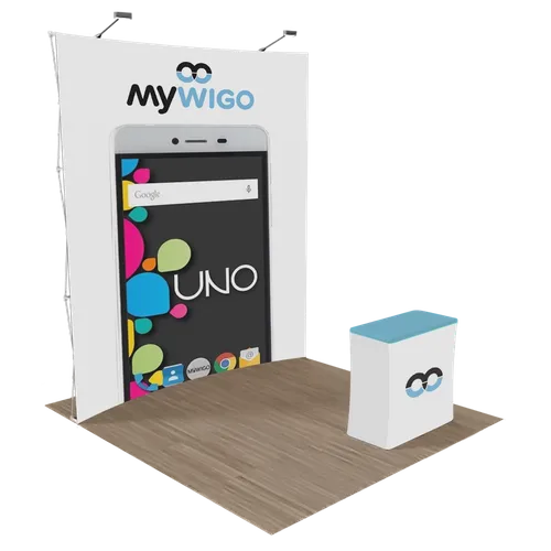 Expositor Pop Up Curvo Personalizado 3 m x 3 m - Imprint Now - ES