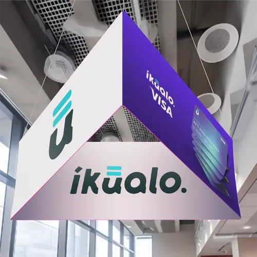 Carteles Colgantes Personalizados para Ferias - Triangle - Imprint Now - ES