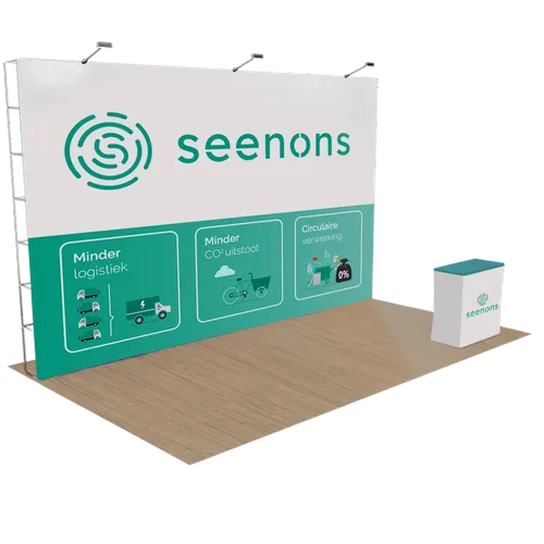 Pop-up Vakbeursdisplay op Maat 6,1 m x 3 m - Imprint Now - NL