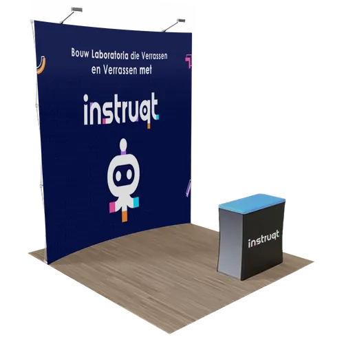 Pop Up Vakbeursdisplay 3 m x 3 m Gebogen op Maat - Imprint Now - NL