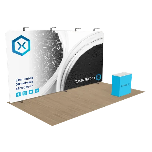 Gepersonaliseerde Zip Up Vakbeursdisplay 6,1 x 3,1 m - Imprint Now - NL