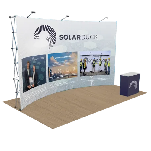 Aangepaste Gebogen Pop Up Display Stand 6,1 m x 3 m - Imprint Now - NL