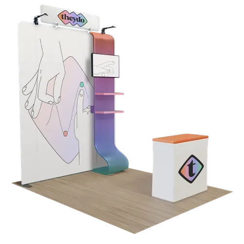 Gepersonaliseerde Media display met TV-Standaard Spandoek 2,4 m x 2,4 m - Imprint Now - NL