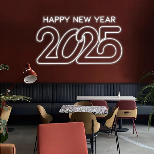 Frosty Happy New Year 2024 Neon Sign - Custom Pro Prints