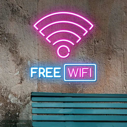 Free WIFI Zone Neon Sign - Custom Pro Prints