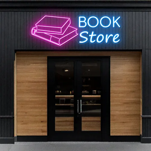 Glowing Book Store Neon Sign - Custom Pro Prints