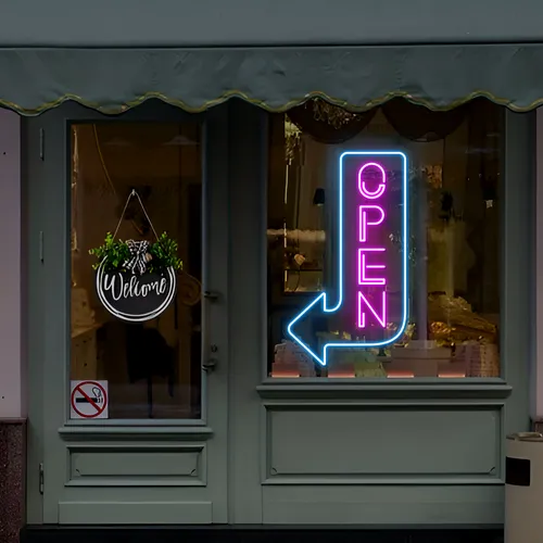 Doorway Open Neon Sign - Custom Pro Prints
