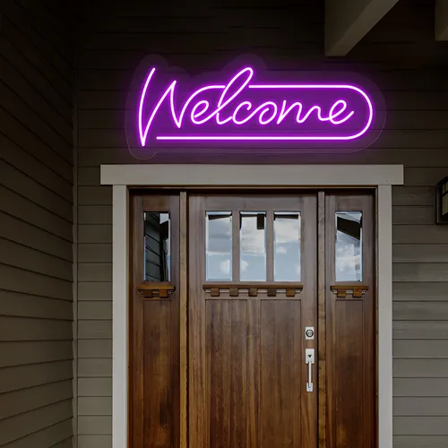 Stylish Welcome Neon Sign - Custom Pro Prints