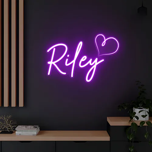 Riley Heart Neon Sign - Custom Pro Prints